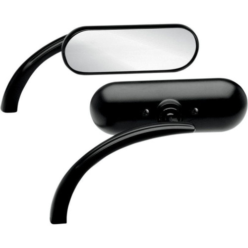 PartzBiz HD: 4423540-Arlen Ness Micro Black Mini Oval กระจกมองข้างซ้าย-ขวา Harley หรือ Metric pair