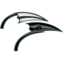 PartzBiz HD AN13-028/AN13-029 - Arlen Ness Micro Black Scoop Left & Right Side Mirror Set Harley Metric Pair