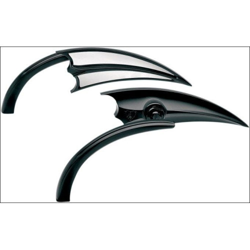 PartzBiz HD: 4423504-Arlen Ness Micro Black Scoop กระจกมองข้างซ้าย Harley or Metric EACH | 13-028
