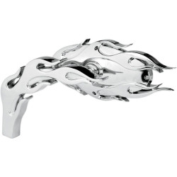 PartzBiz HD AN13-070/AN13-071 - Arlen Ness Micro Chrome Flamed Left & Right Side Mirror Set Harley Metric Pair
