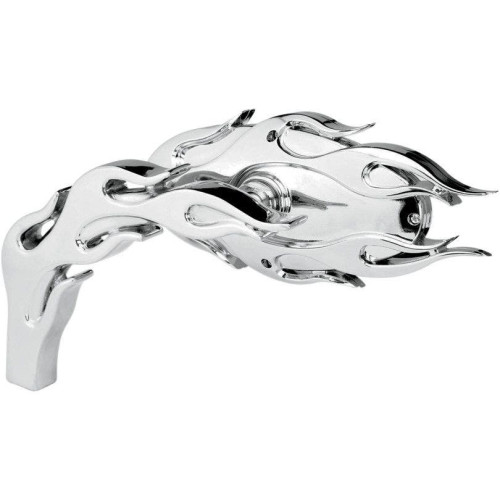 PartzBiz HD: 4423509-Arlen Ness Micro Chrome Flamed Left & Right Side Mirror Set Harley Metric Pair