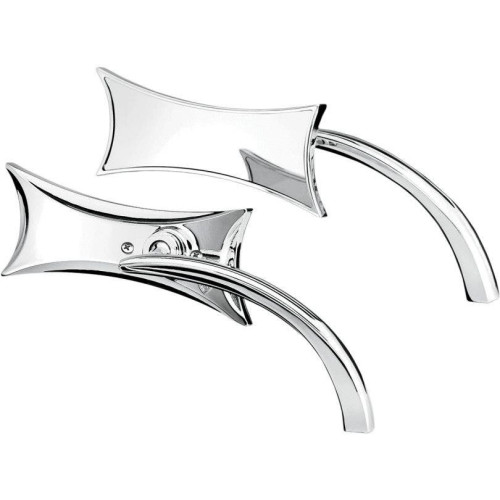 PartzBiz HD: 4423512-Arlen Ness Micro Chrome Four Point Left & Right Side Mirror Set Harley Metric Pair