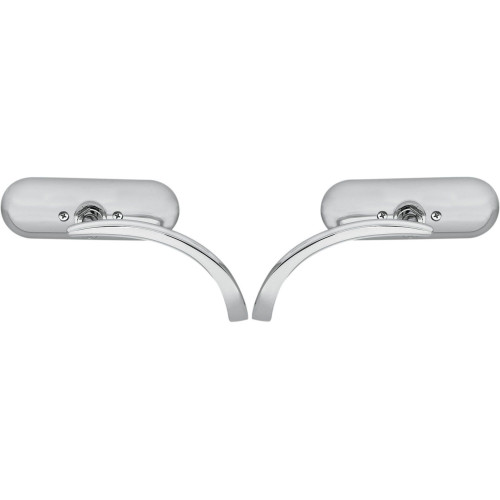 PartzBiz HD: 4423515-Arlen Ness Micro Chrome Mini Oval Left & Right Side Mirror Harley Metric Pair