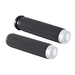 PartzBiz HD ANRC-500-003 - Arlen Ness Rough Crafts Chrome 1" Grips for Harley TBW Touring & Softail