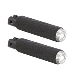 PartzBiz HD ANRC-400-007 - Arlen Ness Rough Crafts Chrome Knurled Front Foot Pegs Harley Softail 18-Up