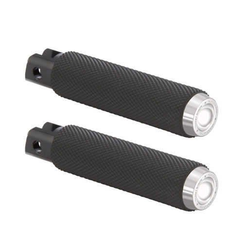 PartzBiz HD: 4423445-Arlen Ness Rough Crafts Chrome Knurled Front Foot Pegs Harley Softail 18-Up