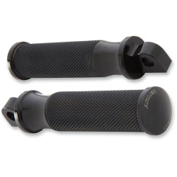 PartzBiz HD AN07-921 - Arlen Ness Smooth Black Fusion Male Mount Foot Pegs for Harley or Metric-07-921