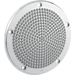 PartzBiz HD AN03-490 - Arlen Ness Tech Chrome Hole Shot 5 Hole Derby Cover for Harley Twin Models | 03-490