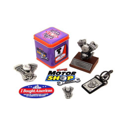 PartzBiz HD VT48-1627 - Authentic Collectors Set - Replica Harley-Davidson Engine Belt Buckle Key Chain