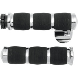 PartzBiz HD AG-MT-IN-AIR-90C-B - Avon 3 Ring w/ Throttle Boss Chrome Air Cushion Hand Grips Indian 14-17 | MT-อิน-แอร์-90C-B PartzBiz HD AG-MT-IN-AIR-90C-B - Avon 3 Ring w/ Throttle Boss Chrome Air Cushion Hand Grips Indian 14-17 | MT-อิน-แอร์-90C-B