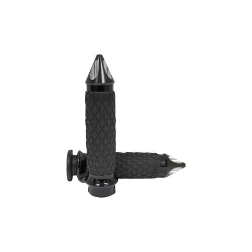 PartzBiz HD: 4423315-Avon Black Ano Spike Diamond Rubber Contour Hand Grips for Harley Throttle By Wire | DIA-65-AN-FL-SP PartzBiz HD: 4423315-Avon Black Ano Spike Diamond Rubber Contour Hand Grips for Harley Throttle By Wire | DIA-65-AN-FL-SP