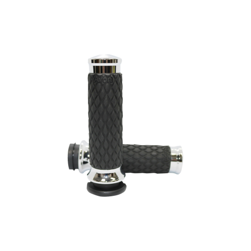 PartzBiz HD: 4423322-ปลอกแฮนด์ Avon Chrome Diamond Rubber Contour สำหรับคันเร่งสาย Harley | DIA-60-CH PartzBiz HD: 4423322-ปลอกแฮนด์ Avon Chrome Diamond Rubber Contour สำหรับคันเร่งสาย Harley | DIA-60-CH