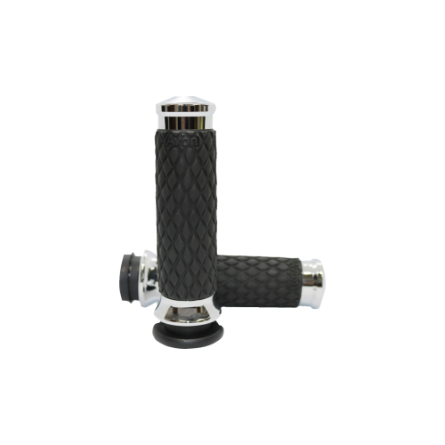 PartzBiz HD: 4423323-ปลอกแฮนด์ Avon Chrome Diamond Rubber Contour สำหรับคันเร่ง Harley By Wire | DIA-60-CH-FLY PartzBiz HD: 4423323-ปลอกแฮนด์ Avon Chrome Diamond Rubber Contour สำหรับคันเร่ง Harley By Wire | DIA-60-CH-FLY