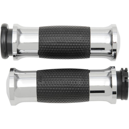 PartzBiz HD: 4423324-ปลอกแฮนด์ตามหลักสรีรศาสตร์ของ Avon Chrome Soft Gel 3 Ring สำหรับ Harley Cable Throttle Models | เจล-70-CH PartzBiz HD: 4423324-ปลอกแฮนด์ตามหลักสรีรศาสตร์ของ Avon Chrome Soft Gel 3 Ring สำหรับ Harley Cable Throttle Models | เจล-70-CH