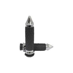 PartzBiz HD AG-DIA-60-CH-SPIKE - Avon Chrome Spike Diamond Rubber Contour Hand Grips for Harley Cable Throttle | DIA-60-CH-SPIKE PartzBiz HD AG-DIA-60-CH-SPIKE - Avon Chrome Spike Diamond Rubber Contour Hand Grips for Harley Cable Throttle | DIA-60-CH-SPIKE