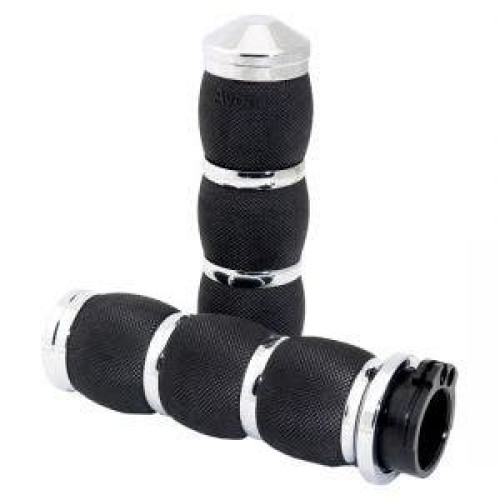 PartzBiz HD: 4423274-Avon Grips Chrome Air Cushion Hand Grips สำหรับ Harley Throttle By Wire | แอร์-91-ฟลาย