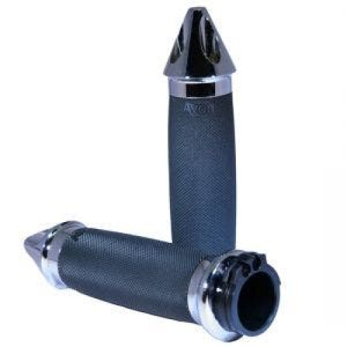 PartzBiz HD: 4423285-Avon Grips Custom Contour Chrome Spike Grips สำหรับสาย Harley | CC-85-CH-สไปค์