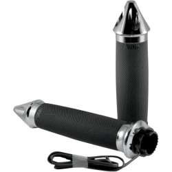 PartzBiz HD AG-MT-IN-CC-85-S-H - Avon Grips Heated Chrome Air Custom Spike Grips สำหรับรุ่นอินเดียปี 2014-2015 | MT-IN-CC-85-SH PartzBiz HD AG-MT-IN-CC-85-S-H - Avon Grips Heated Chrome Air Custom Spike Grips สำหรับรุ่นอินเดียปี 2014-2015 | MT-IN-CC-85-SH