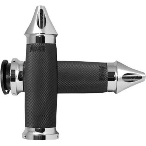 PartzBiz HD: 4423266-Avon IN-TO-CC-85-CSP Chrome Spike Custom Contour Billet Grips อินเดีย 18-20 | IN-TO-CC-85-CSP