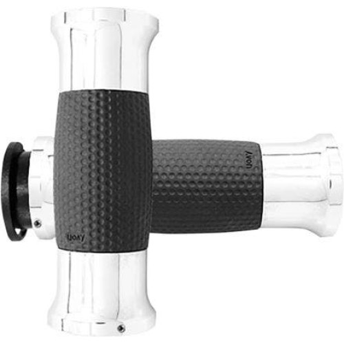 PartzBiz HD: 4423269-Avon IN-TO-GEL-70-CH Gel Rubber Chrome Billet Hand Grips อินเดีย 18-20 | อินทูเจล-70-CH