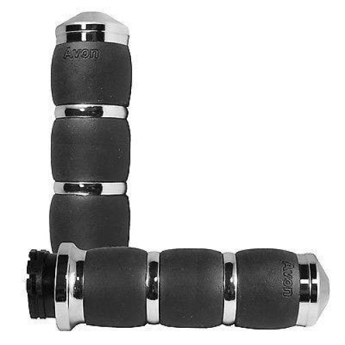 PartzBiz HD: 4423178-Avon Grips ปลอกแฮนด์เบาะอากาศ Chrome Velvet สำหรับ Harley TBW Touring & Softail | แอร์-93-ฟลาย