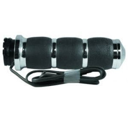 PartzBiz HD AG-AIR-93-HT - ปลอกแฮนด์แบบอุ่น Chrome Avon Velvet Air Cushioned สำหรับรุ่น Harley Cable | แอร์-93-HT