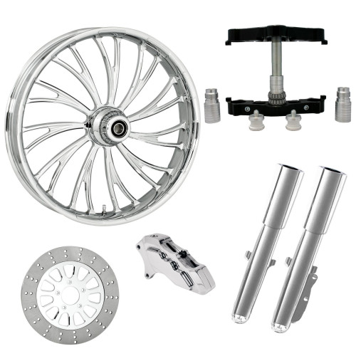 PartzBiz HD: 4423187-Axxis Chrome 23" Wheel Tire Single Side w/ Raked Triple Trees Lowers & Sliders | AXXIS-SNGL-CHR-KIT-23PCKG