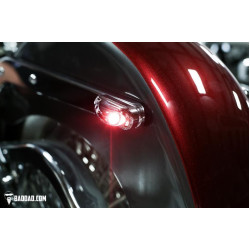 PartzBiz HD BAD-81219 - Bad Dad 780 LED Taillights w/ Amber Indicator Signal Harley Fender Strut 81219 run brake signal all in one davidson touring softail