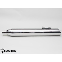 PartzBiz HD BAD-80874-3 - Bad Dad 80874-3 Chrome Long Strokes 4" Slip On Exhaust Pipes Harley FL 95-16 touring full fuel system exhaust air cleaner filter tuner performance best fou