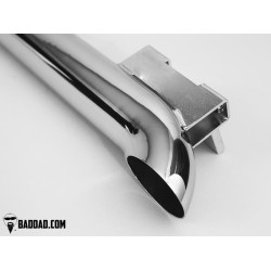 PartzBiz HD BAD-81083-3 - Bad Dad 81083-3 Chrome Turn Down 2.5" Slip On Exhaust Pipes Harley FL 95-16 touring full fuel system exhaust air cleaner filter tuner performance best fou