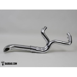 PartzBiz HD BAD-81211-2ANGTIP - Bad Dad 81211-2 Chrome Competition Series 2-into-1 Exhaust for Harley FL 95-19 full fuel system exhaust air cleaner filter tuner performance best fou