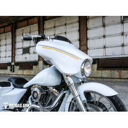 PartzBiz HD BAD-81236-2 - Bad Dad 900 Series Gloss Black Front LED Billet Turn Signals Harley FL Touring BAD-900FTS-GB-TOUR
