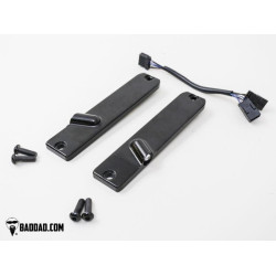 PartzBiz HD BAD-81260-1 - Bad Dad 900 Series Gloss Black Front LED Billet Turn Signals Harley FLS Softail Fatboy Heritage Deluxe Models BAD-900FTS-CH-FLS FLFB FLFBS FLST FLST FLDE 81260-1