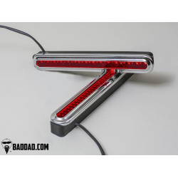 PartzBiz HD BAD-957-CH - Bad Dad 957 Custom LED  Filler Panel Turn Signals Taillights Chrome Bezel Harley | BAD-957-CH