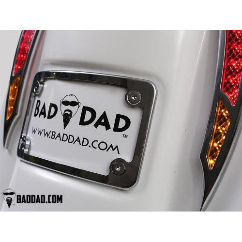 PartzBiz HD: 4423041-Bad Dad 992 Custom Red / Amber LED Filler Panel Turn Signals Taillights Black Bezel | BAD-992-BLK