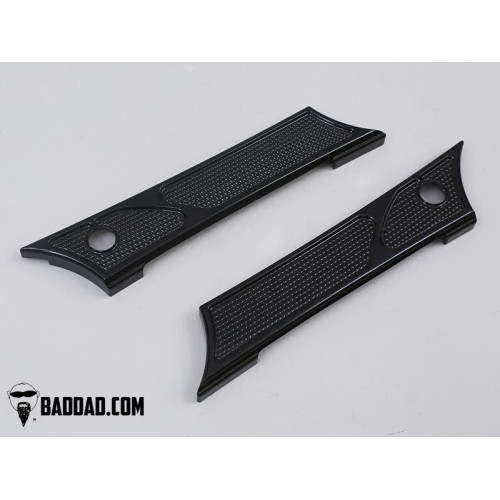 PartzBiz HD: 4423051-Bad Dad Black 900 Series Latch Covers for 2014-2017 Harley Touring FLH FLT | 81177