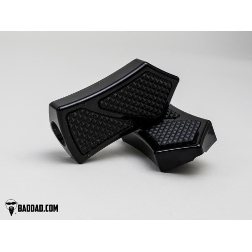 PartzBiz HD: 4423052-Bad Dad Black 900 Series Rear Passenger Pegs FL Touring Softail 97-19 81016-1 custom bagger Street Glides; Electra Glides and Ultras road king tri