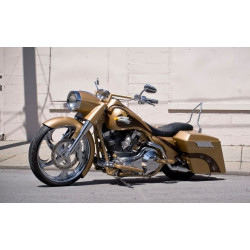 PartzBiz HD BAD-LONG-HDR-08 - Bad Dad Long Strokes Chrome True Dual Headers for Harley 95-08