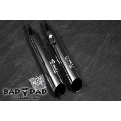 PartzBiz HD BAD-LONG-MFL-BLK - Bad Dad Black Long Strokes Mufflers Exhaust Slip-Ons