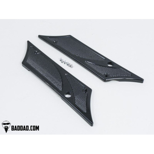PartzBiz HD: 4423004-Bad Dad Black 900 Series Latch Covers for 1993-2013 Harley Touring FLH FLT | 81288-1