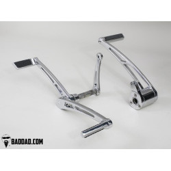 PartzBiz HD BAD-81134-2 - Bad Dad Chrome Forward Control Kit with Heel-Toe Shifter Softail Touring 81134-2 custom bagger Street Glides; Electra Glides and Ultras road king tri PartzBiz HD BAD-81134-2 - Bad Dad Chrome Forward Control Kit with Heel-Toe Shifter Softail Touring 81134-2 custom bagger Street Glides; Electra Glides and Ultras road king tri