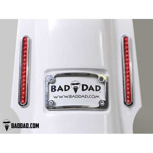 PartzBiz HD: 4422993-Bad Dad Competition Saddlebag Kit 905 Chrome Taillight & Chrome Plate 200mm FLS  | 81175-905-CH/CH