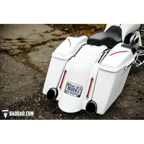 PartzBiz HD: 4422962-Bad Dad Dual Exhaust Summit Kit w/ Classic Covers 992 Black Taillights 14-Up Harley FL PartzBiz HD: 4422962-Bad Dad Dual Exhaust Summit Kit w/ Classic Covers 992 Black Taillights 14-Up Harley FL