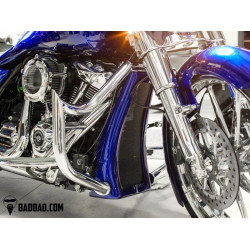 PartzBiz HD BAD-81357-2 - Bad Dad Race Series Chin Spoiler Raw  for 16"-30" Wheels Harley Touring 14-16