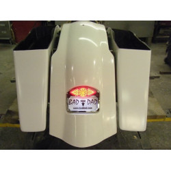 PartzBiz HD BAD-80899-2 - Bad Dad Raw Fiberglass Bagger All-In-One Rear Fender Harley FL Touring 09-13 80899-2 full fuel system exhaust air cleaner filter tuner performance best for