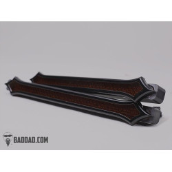 PartzBiz HD BAD-957-XL-BLK - Bad Dad Stretched 12.5" 957 Custom Red LED Filler Panel Turn Signals Taillights Black Bezel