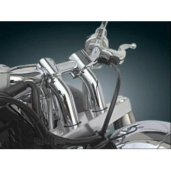 PartzBiz HD DS06020248 - Baron BA-7410U Chrome 1" Kickback Handlebar Risers Harley Metric Honda VTX