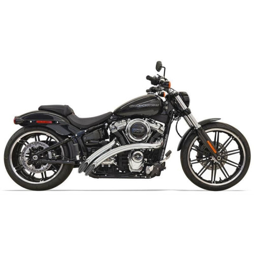 PartzBiz HD: 4422706-Bassani 1S21F Chrome Sweeper Radius Exhaust Pipes 18-19 Harley Softail FXDR | 1S21F