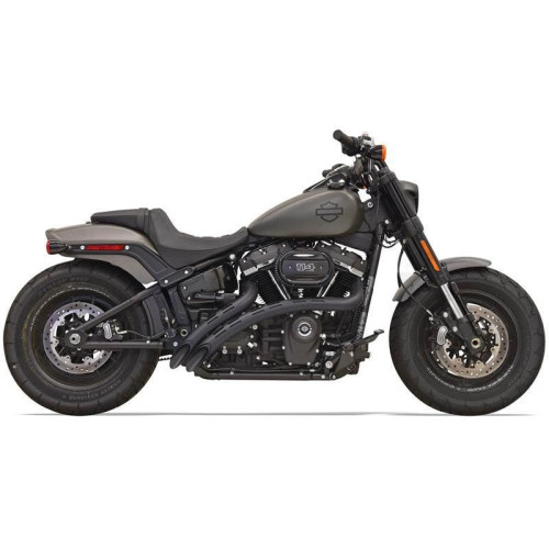 PartzBiz HD: 4422707-Bassani 1S22FB Black Slotted Sweeper Radius Exhaust Pipes Harley Softail FXDR | 1S22FB