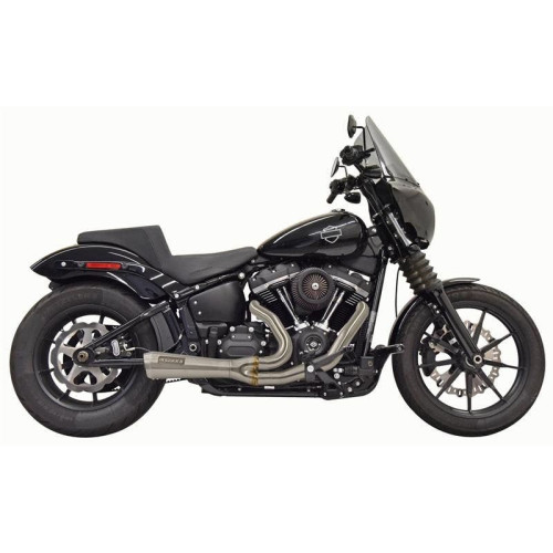 PartzBiz HD: 4422715-Bassani 1S73SS Road Rage 2:1 Exhaust System Steel Short Megaphone Softail 18-Up